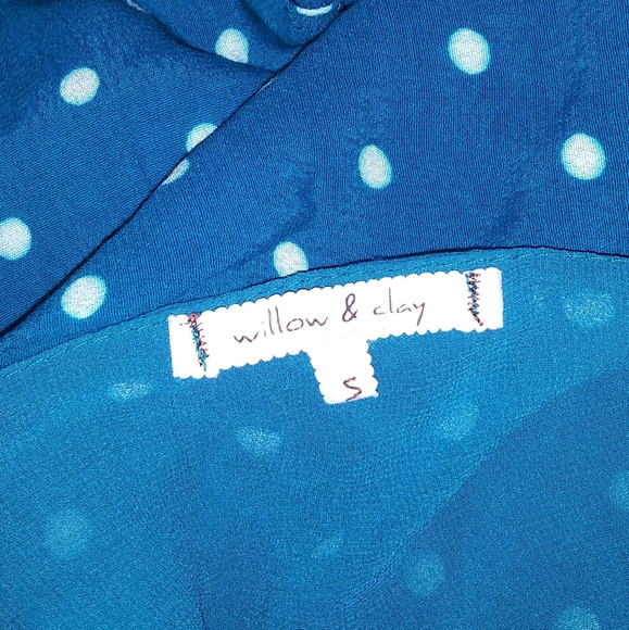 Willow & Clay Polka Dot Cold Shoulder Wrap Dress S - Picture 6 of 6